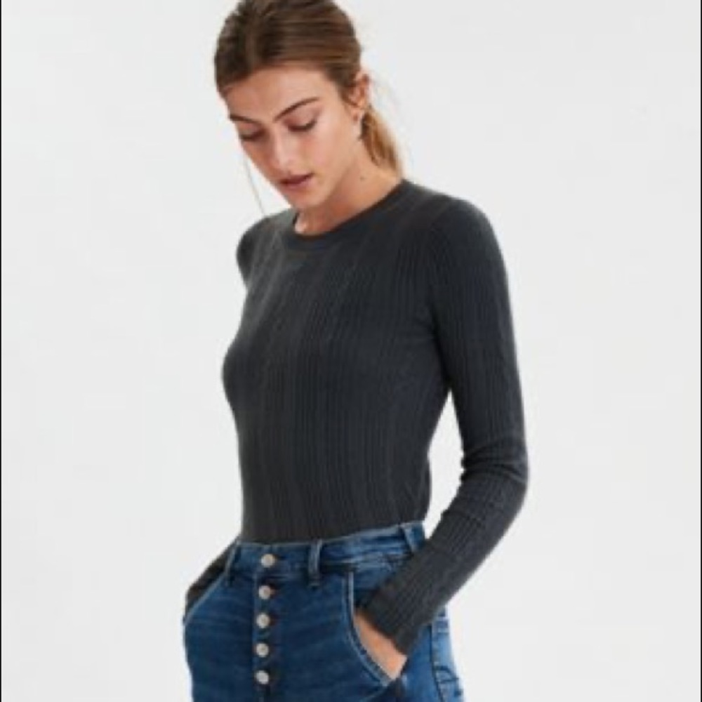American Eagle Gray Bodycon Sweater